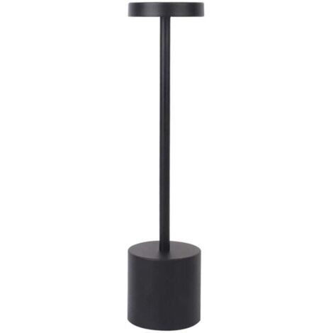 Lámpara de mesa inalámbrica recargable por USB, Lámparas de mesa inalámbricas para mesita de noche, camping, interior, exterior, terraza, restaurante, Lámpara de noche negra
