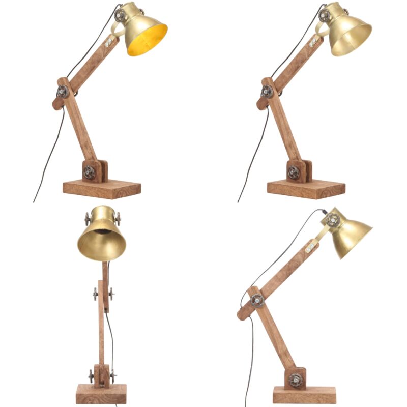 Lámpara de mesa industrial redonda latón 58x18x90 cm E27 - Lámpara industrial - Lámpara de escritorio