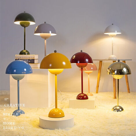 Lámpara de mesa led con forma de capullo de flores para decoración de sala de estar, dormitorio, mesita de noche, diseño nórdico minimalista Danés para el hogar,Iron,CHINA