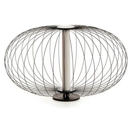 Lámpara de mesa LED con pantalla de acero negro brillante 50x50xh. 29 cm