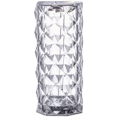 Lámpara de mesa LED de cristal, 16 colores, proyector táctil, romántica, con efecto diamante, USB, luz nocturna para dormitorio
