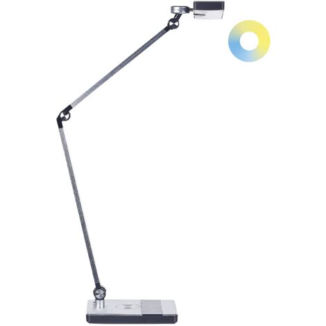 Lámpara de mesa LED de metal plateado interruptor táctil cargador inalámbrico Lacerta
