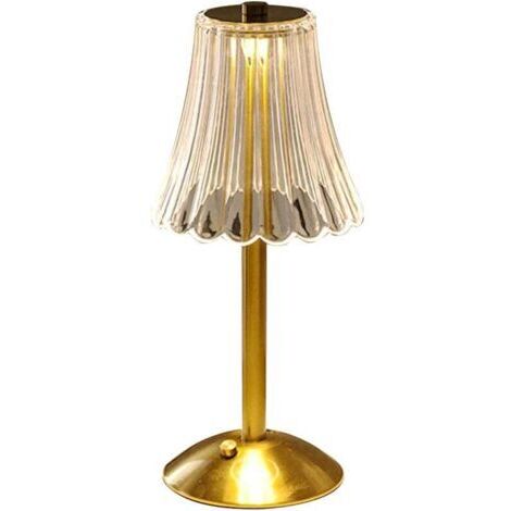 Lámpara de mesa LED inalámbrica, lámpara de mesita de noche LED táctil regulable, lámpara de cristal de 3 colores con puertos de carga USB (USB-A+C), lámpara de mesa para dormitorio, sala de estar, re