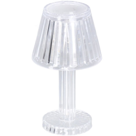Lámpara de mesa LED mini Crystal Diamond, transparente, IP54, funciona con pilas.