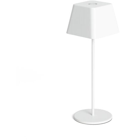 Lámpara de Mesa LED Portátil para Exterior Aluminio con Batería Recargable Willy Blanco