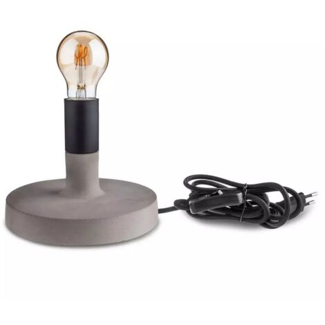 Lámpara de mesa LED redonda V-TAC con portalámparas E27 (máx. 60 W) y base de hormigón