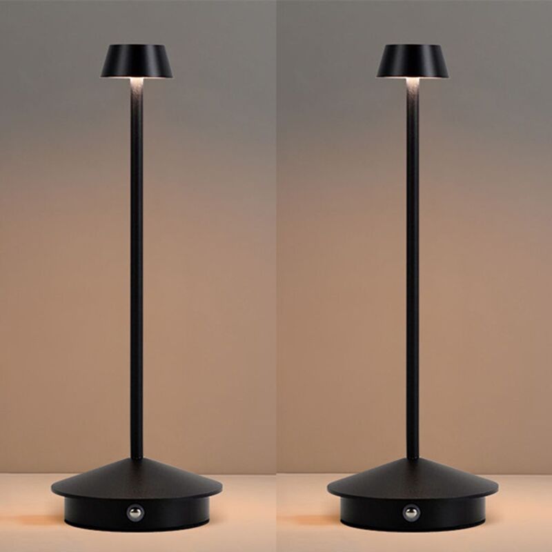 Lámparas de mesa LED inalámbricas regulables, 3 colores de luz, lámpara de escritorio recargable, para restaurantes, bares, dormitorio, 2 uds.