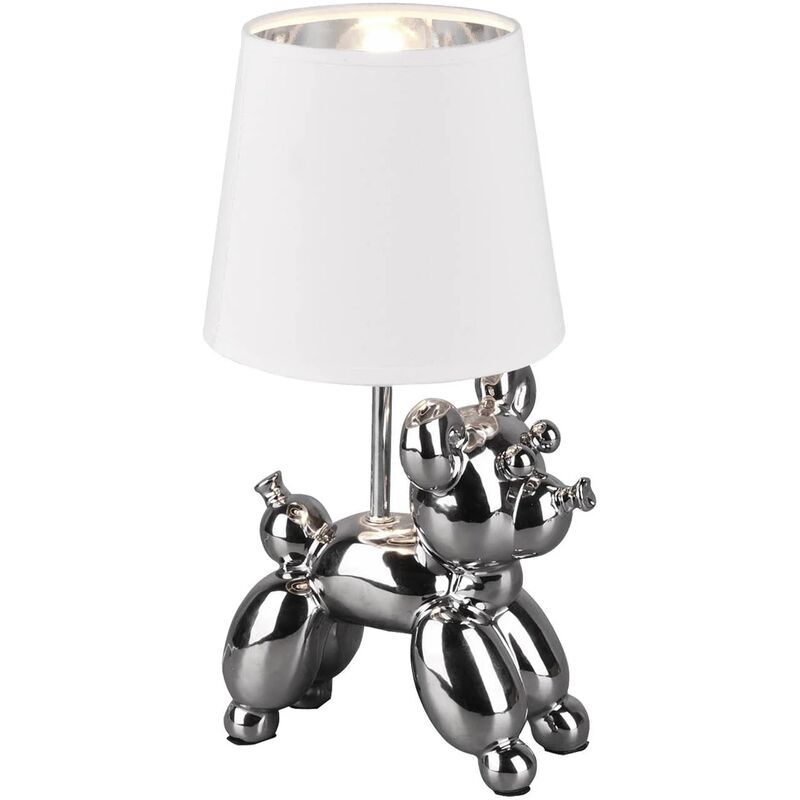 

LÁMPARA DE MESA LUCKY CERÁMICA PLATA E14 - Lúzete