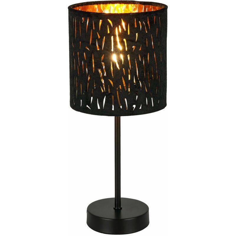 

Lámpara de mesa, luz de noche, lámpara de lectura de terciopelo negro dorado, luz de noche Globo 15264T