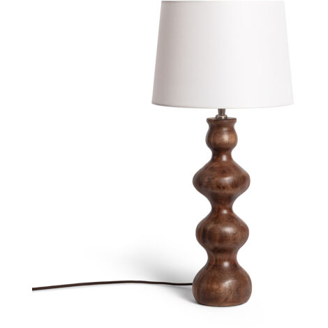 Lámpara de Mesa Madera Anahla ILUZZIA Blanco