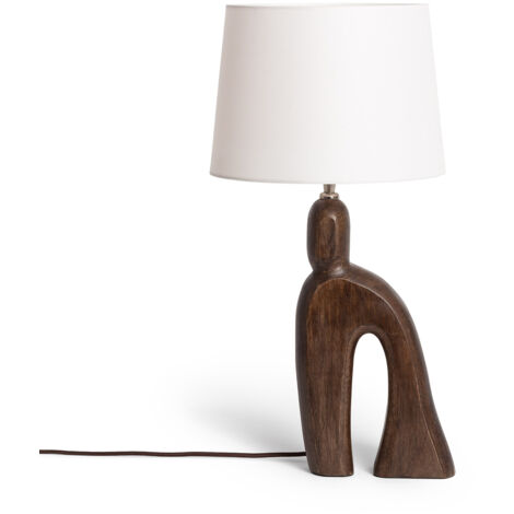 Lámpara de Mesa Madera Hunar III ILUZZIA Blanco