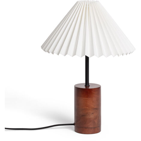 Lámpara de Mesa Madera Leonessa ILUZZIA Blanco Roto