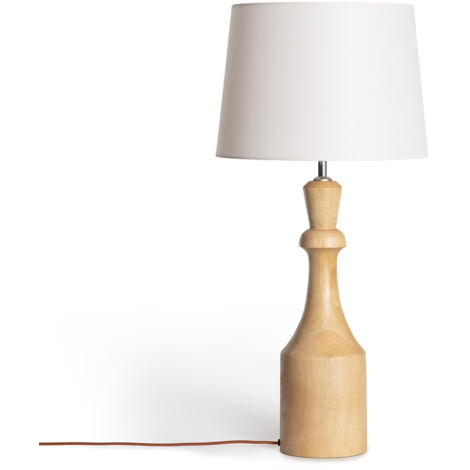 Lámpara de Mesa Madera Marala ILUZZIA Blanco Viejo