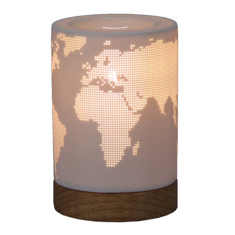

Lámpara de Mesa Mapamundi Madera Porcelana