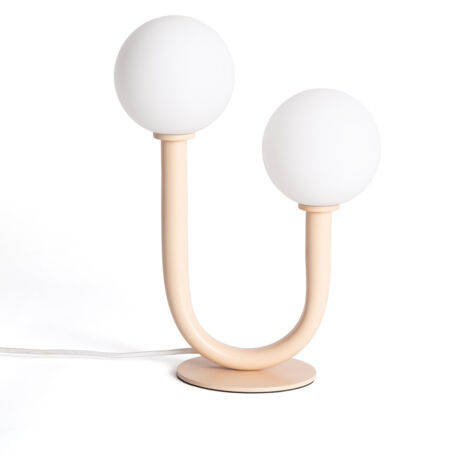Lámpara de Mesa Metal y Cristal Zeina Beige