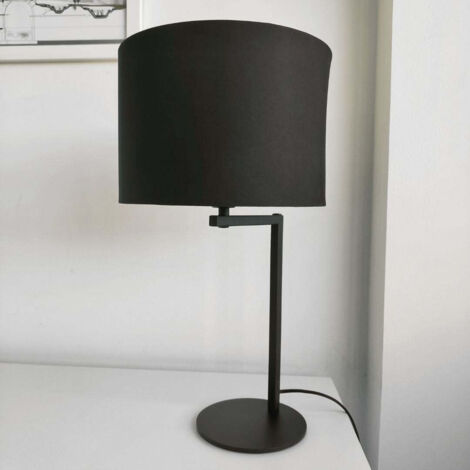 Lámpara de Mesa Metálica con Tulipa en Tela – E27, 40W, Estilo Moderno