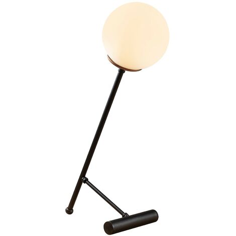 Lámpara de mesa “Model 17” con tulipa blanca E27 – Negro
