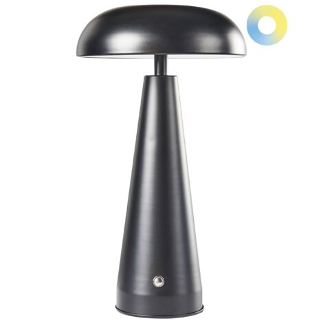 Lámpara de mesa moderna hierro iluminación interior inalámbrica regulador de intensidad LED negro Bocono