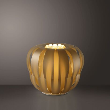 Lámpara de Mesa New Gold en Metal Blanco Cm. 29x23h