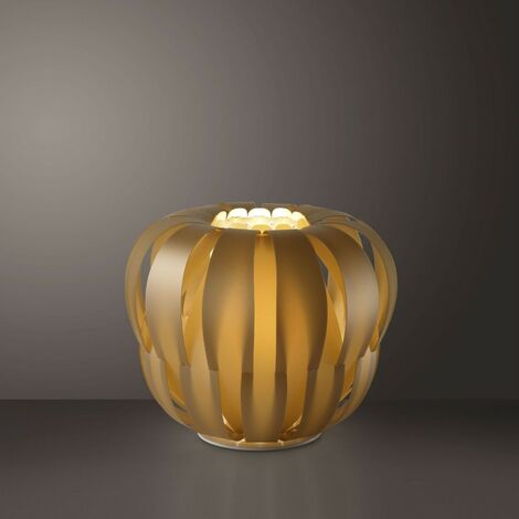 Lámpara de Mesa New Gold en Metal Blanco Cm. 42x33h