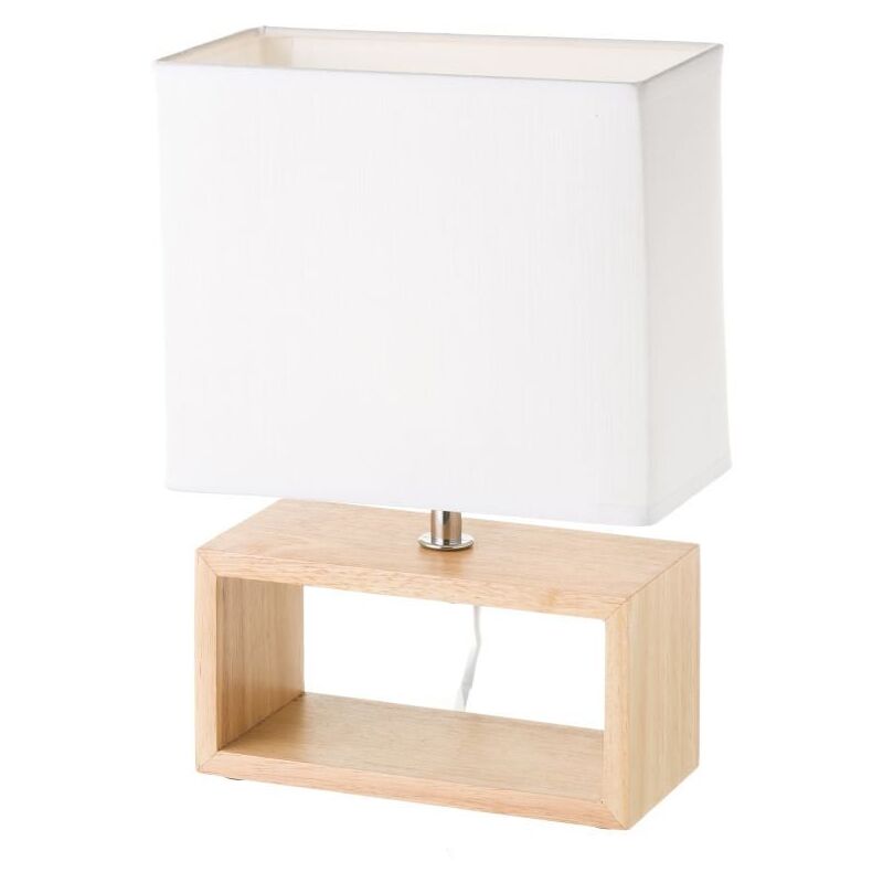 

Lámpara de mesa nórdica de madera blanca de 31x21x11 cm