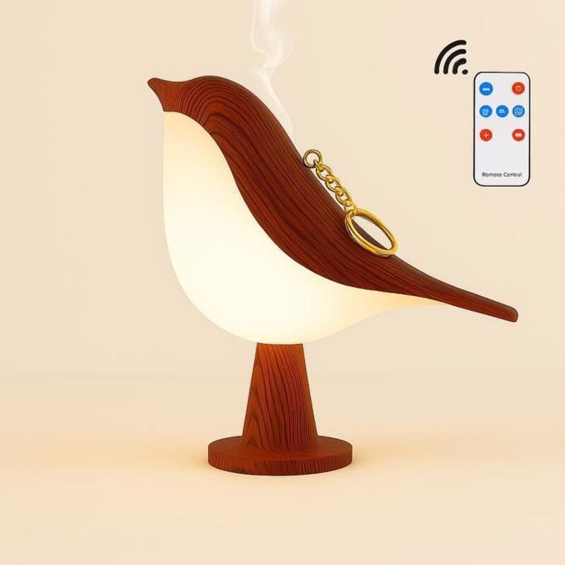 Lámpara de Mesa Pájaro LED Táctil Inalámbrica - Luz Nocturna Tricolor, Recargable por USB – Regalo Decoración Habitación Mesa Oficina