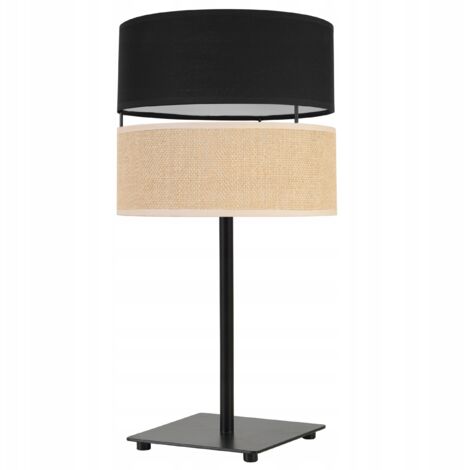 LÁMPARA DE MESA PANTALLA DE YUTE 20 CM NEGRO