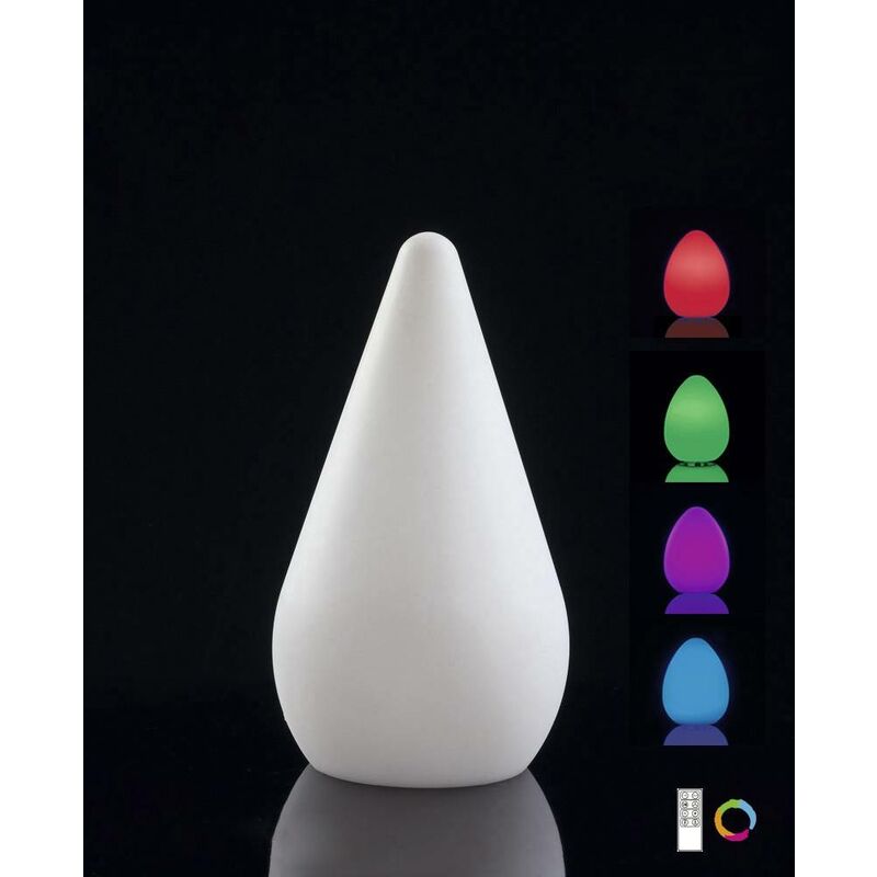 

Lámpara de mesa para exterior Palma Induction LED RGB IP44, blanco ópalo