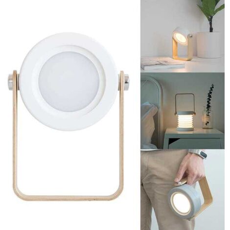 Lámpara de mesa portátil, lámpara de mesa plegable con carga USB, luz nocturna LED ajustable, para dormitorio o residencia estudiantil.