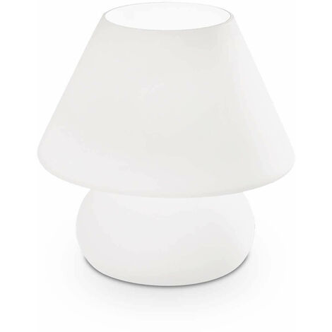 IDEAL LUX Lámpara de mesa PRATO blanca 1 bombilla Altura 4 Cm