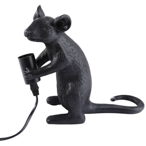 Lámpara De Mesa Ratón De Resina "Stuart" - Negro