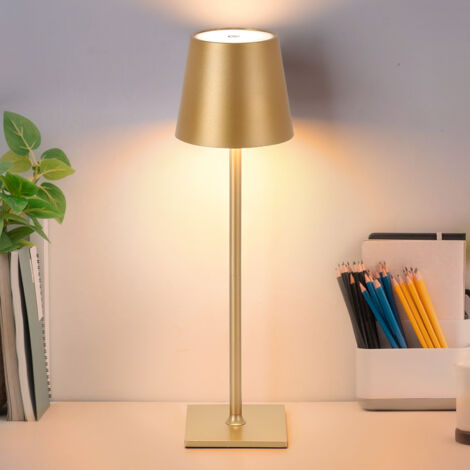 Lámpara de mesa recargable LED dorada 1.5W CCT táctil