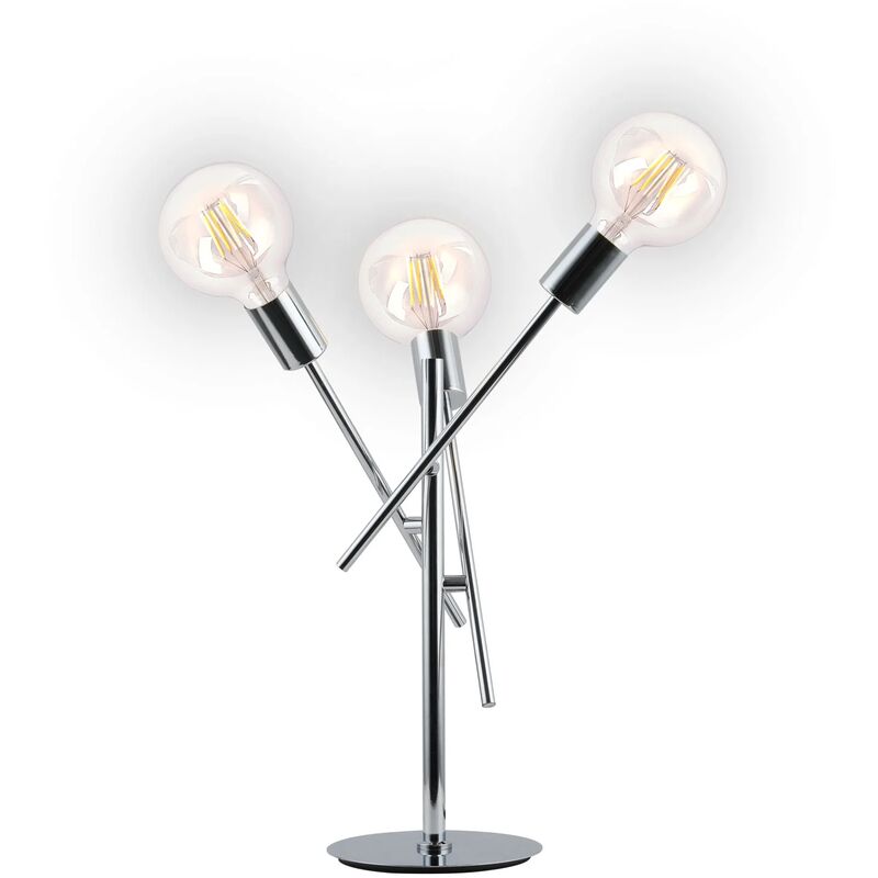 

LÁMPARA DE MESA RIGEL 3 LUCES CROMO - Lúzete