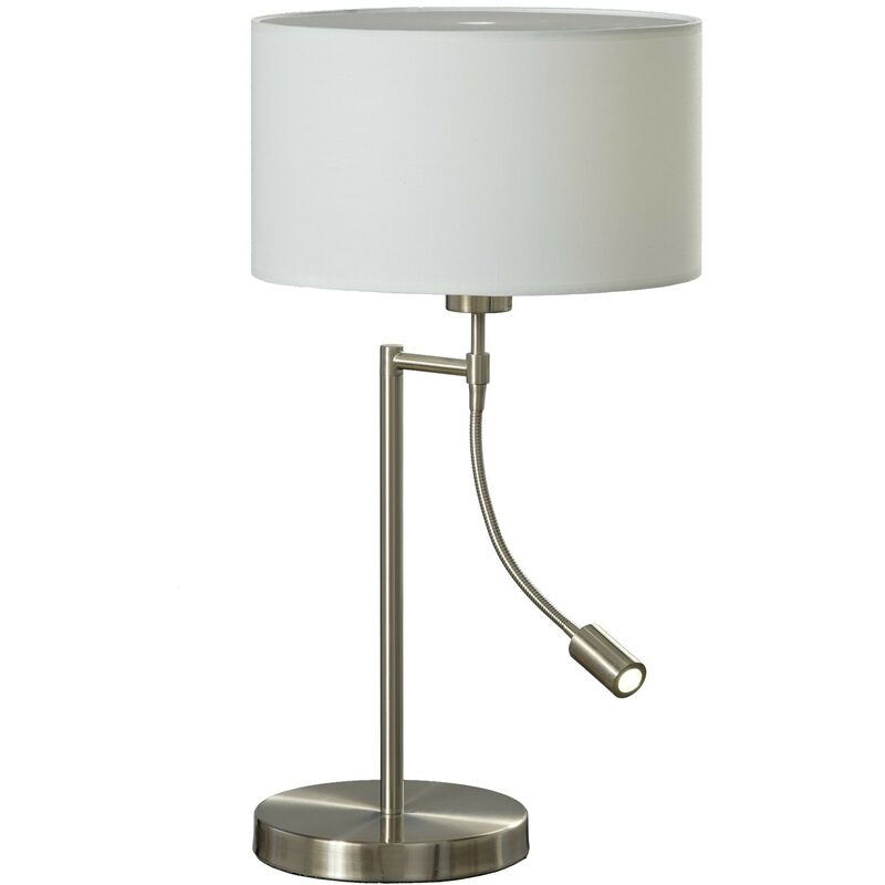 

Lámpara de mesa Sabina Níquel Sat./Blanco 1X20W E27