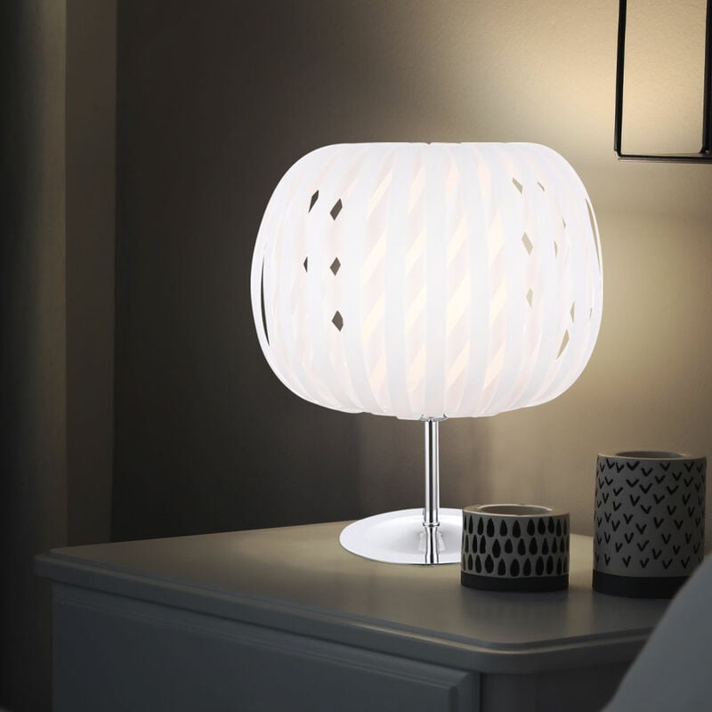 

Lámpara de mesa, sala de estar, dormitorio, iluminación, lámpara de lectura, blanco como conjunto, incluidas bombillas LED