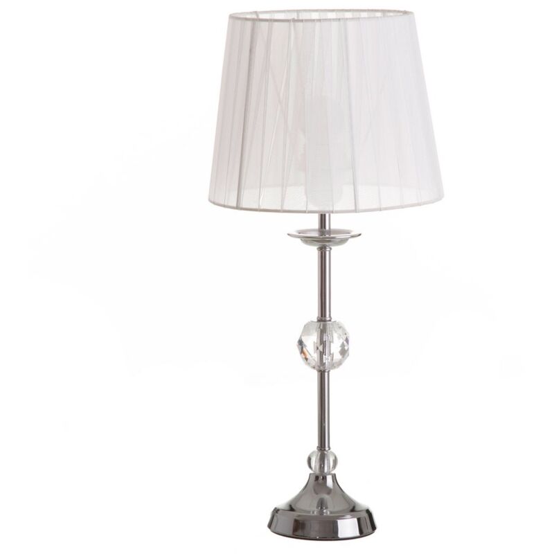 

Lámpara de mesa salón luxury de metal y cristal blanca, de ø 22x49 cm