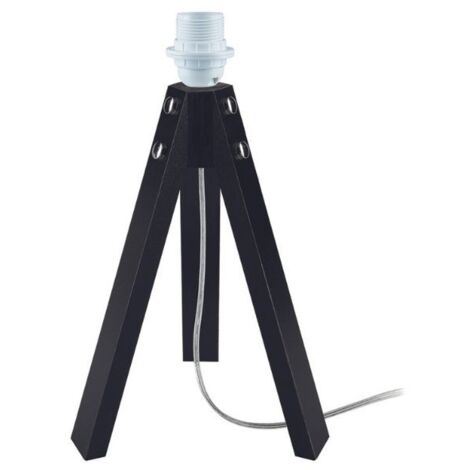 Lámpara de mesa trípode de madera negra Deco MDL3042