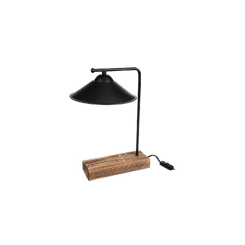 

Lampara de mesa Varna - Escritorio, Oficina, Mesilla de noche - Negro en Metal, Madera, 24 x 9 x 38 cm, 1 x E27, Max 20W