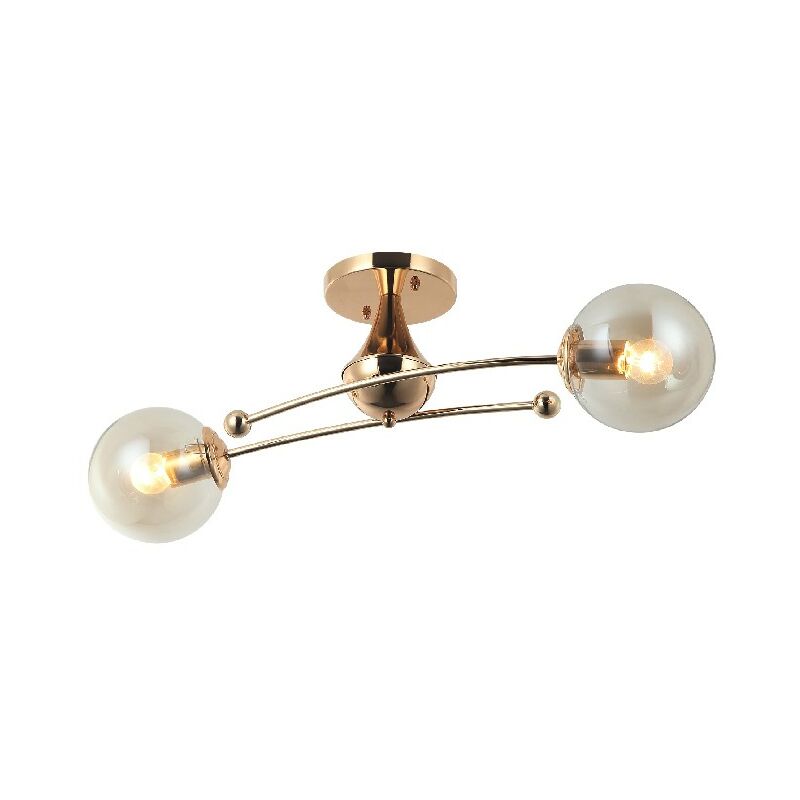 

Lampara de Mesa Way Surf III - Luz de techo - de la pared - Oro en Metal, Vidrio, 69 x 23 x 28 cm, 2 x E27, Max 40W