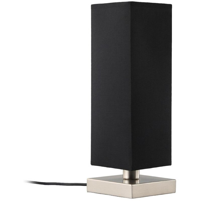 

Lindby - Lámpara de mesa Martje de tela negra, bombilla LED