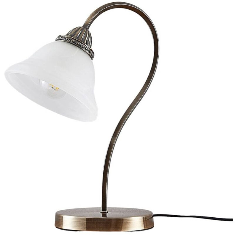 

Lindby - Lámpara de mesa Mialina de forma arqueada, LED E27