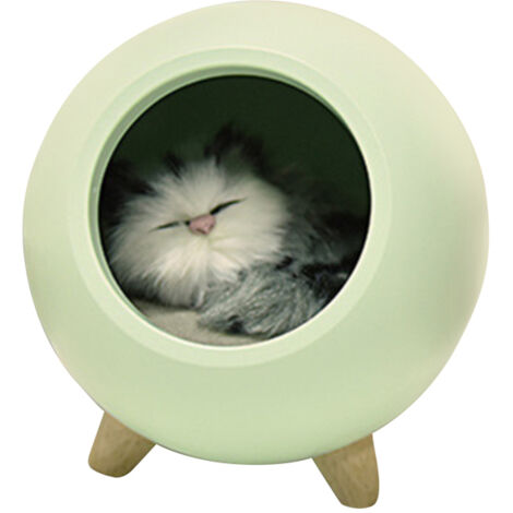 Lámpara de mesilla portátil con forma de casita de gato, recargable, LED, para habitación infantil. Ideal como regalo de cumpleaños o luz nocturna.