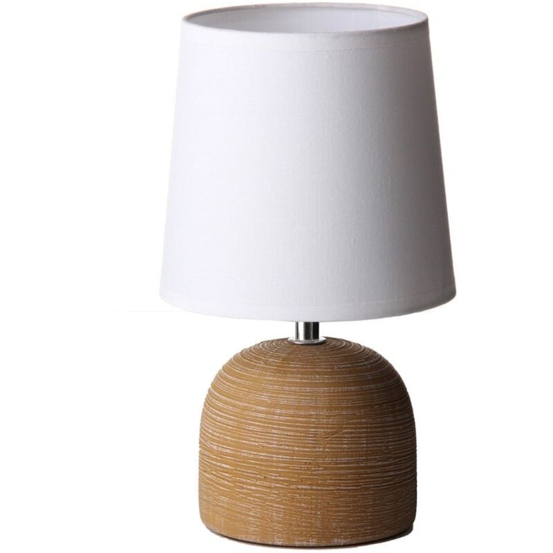 

Lámpara de mesita de noche clásica de cerámica beige de 16x27 cm
