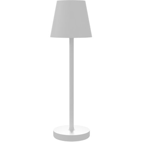 Lámpara de Mesita de Noche con Luces LED Lámpara de Mesa Inalámbrica USB-C Recargable 3 Colores Pantalla de Acrílico Ø11,2x36,5 cm Blanco