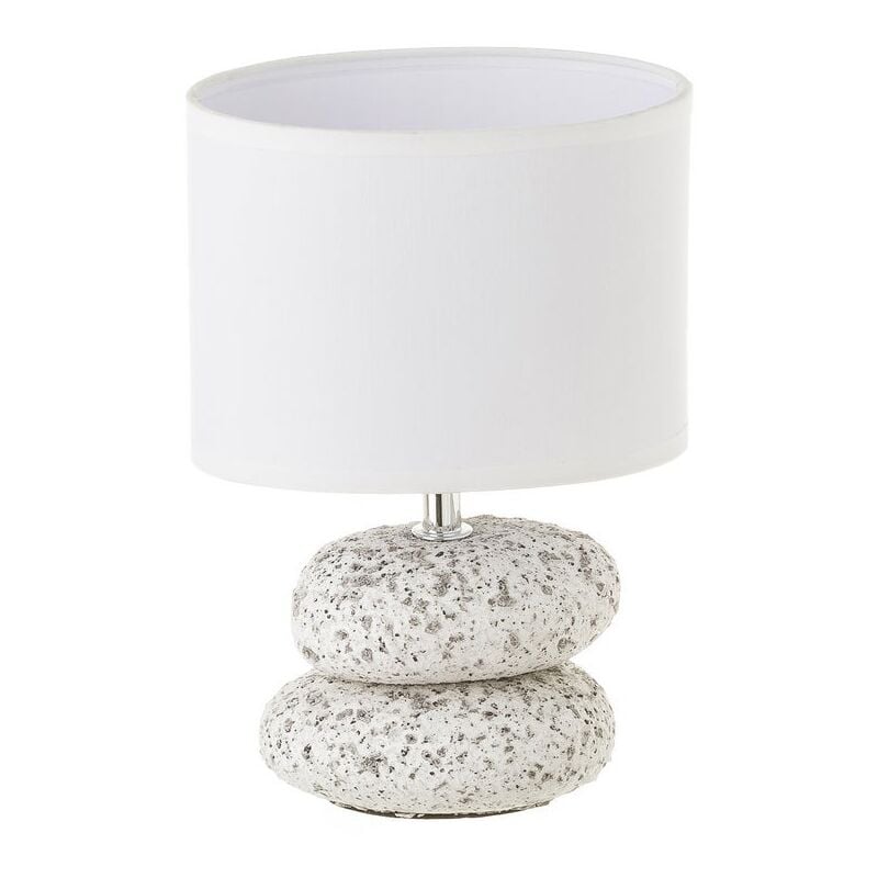 

Lolahome - Lámpara de mesita de noche de piedras exótica de cerámica blanca de 23x16x16 cm