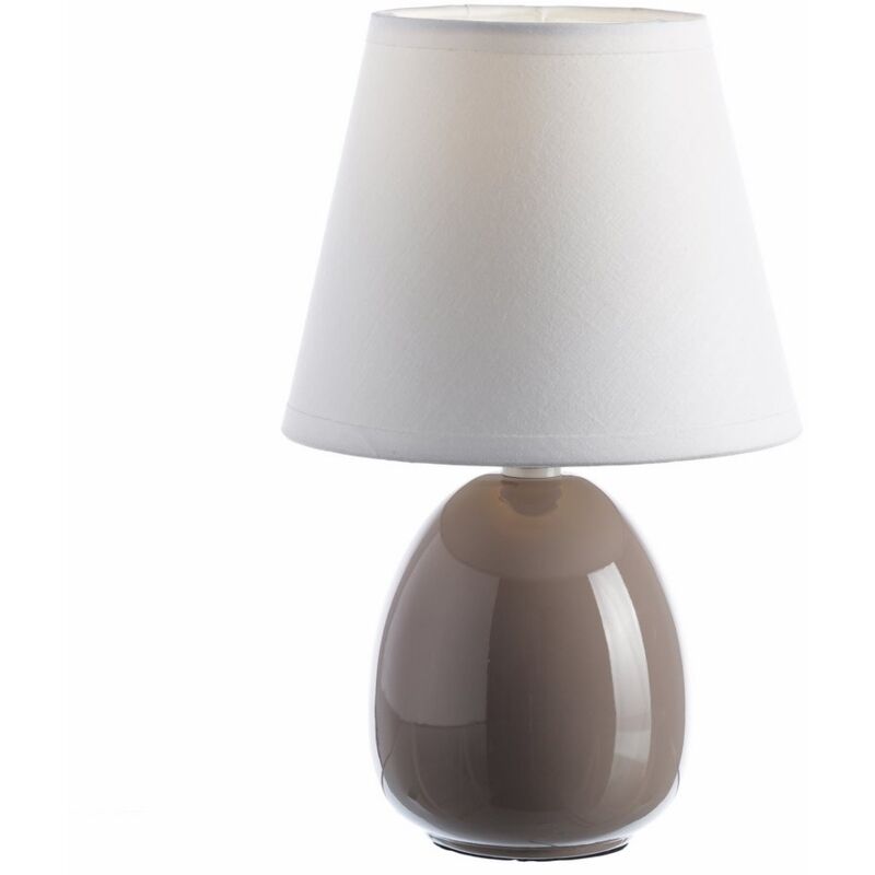 

Lolahome - Lámpara de mesita de noche moderna de cerámica beige de 15x24 cm