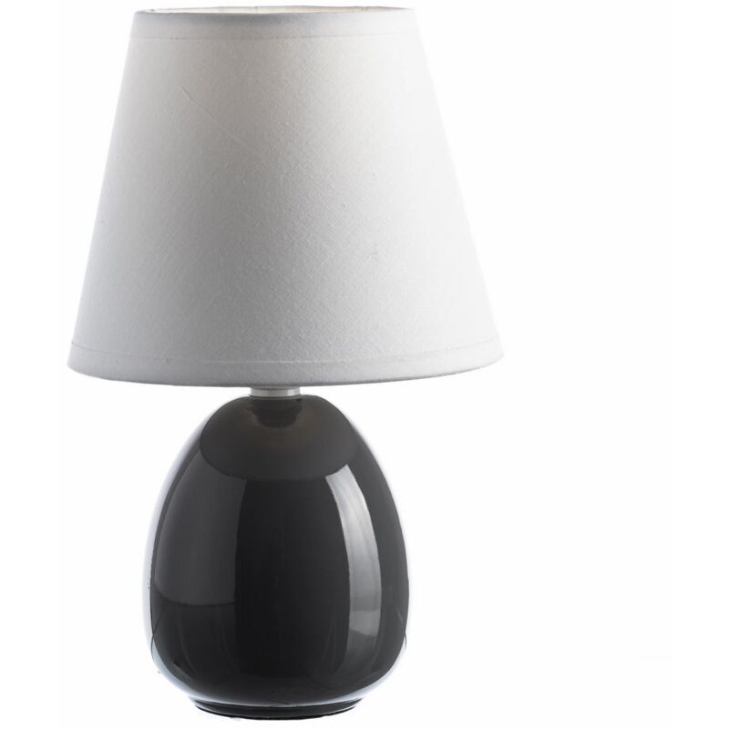 

Lolahome - Lámpara de mesita de noche moderna de cerámica gris de 15x24 cm