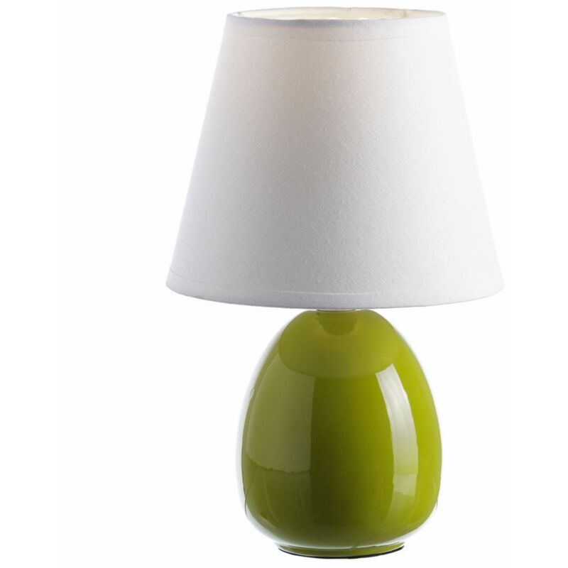 

Lolahome - Lámpara de mesita de noche moderna de cerámica verde de 9x24 cm