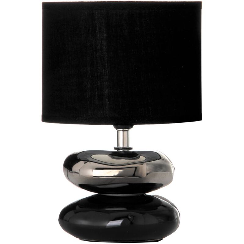 

Lolahome - Lámpara de mesita de noche oriental de cerámica negra de 17x24 cm