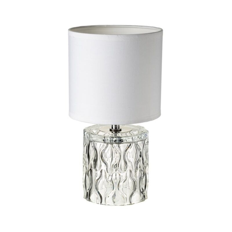 

Lolahome - Lámpara de mesita de noche tallada luxury cristal blanca de29x15x15 cm
